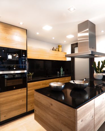 Cocina americana con madera